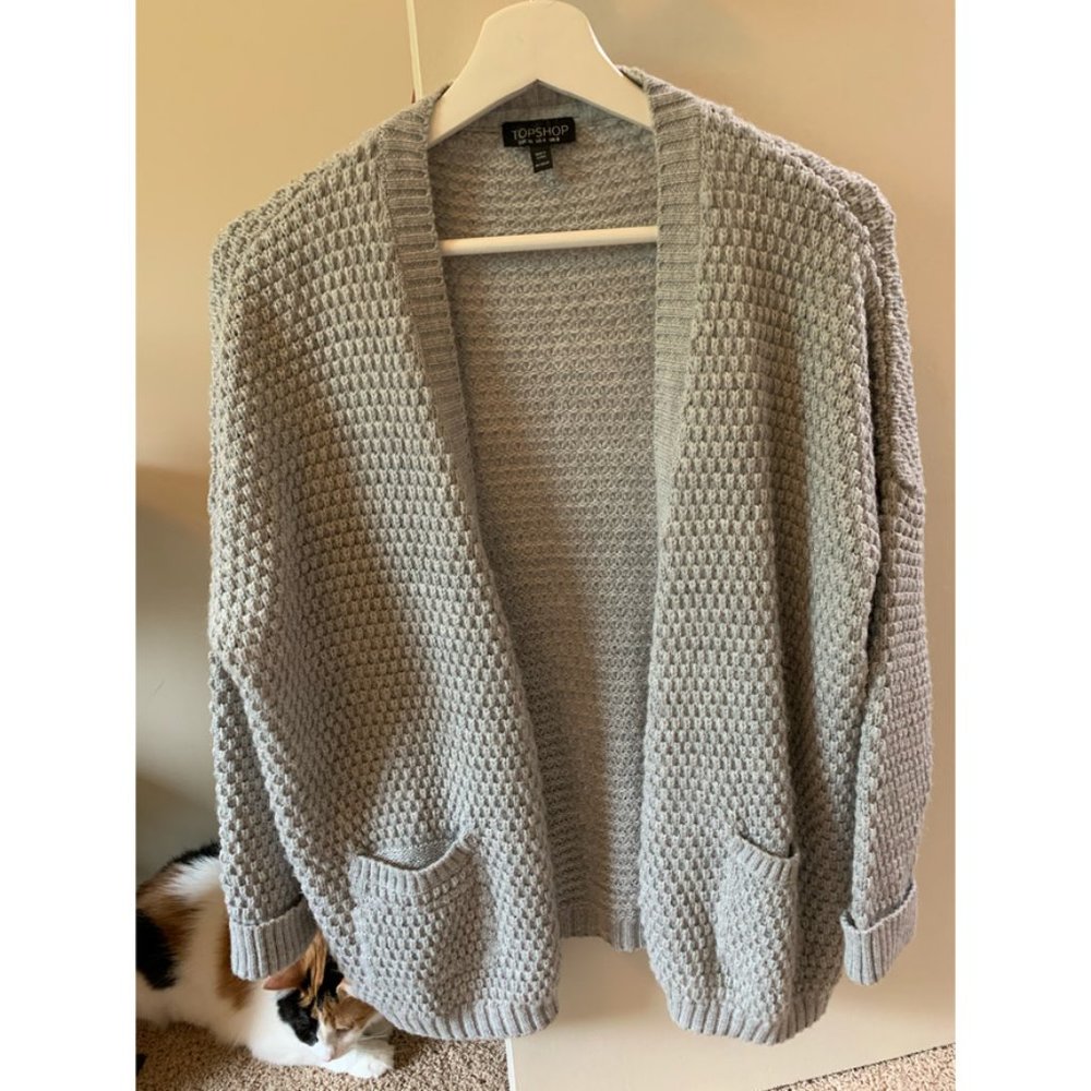 Topshop Light Grey Cocoon Sweater